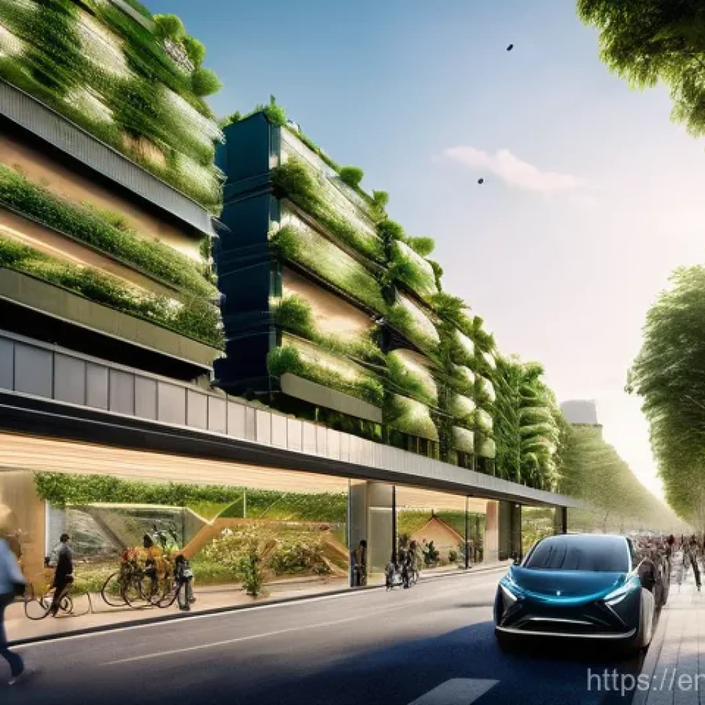 환경학의 미래 방향 - **Prompt: "A vibrant, futuristic smart city at dawn, seamlessly blending advanced technology with lu...